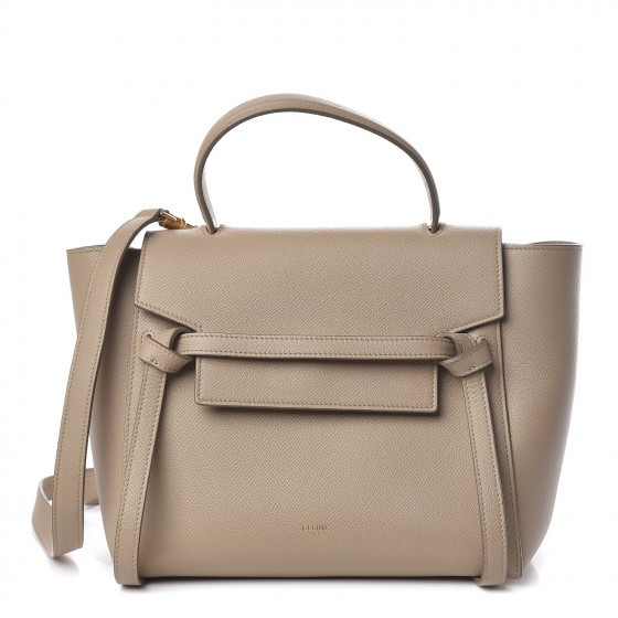 CELINE Grained Calfskin Mini Belt Bag Light Taupe | Fashionphile