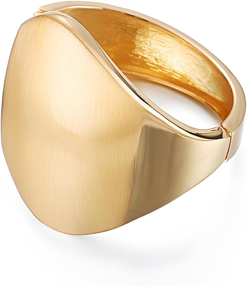 Gold Cuff Bracelets for Women Fashion Chunky Gold Bracelets for Women Hinge Gold Bangle Bracelets... | Amazon (US)
