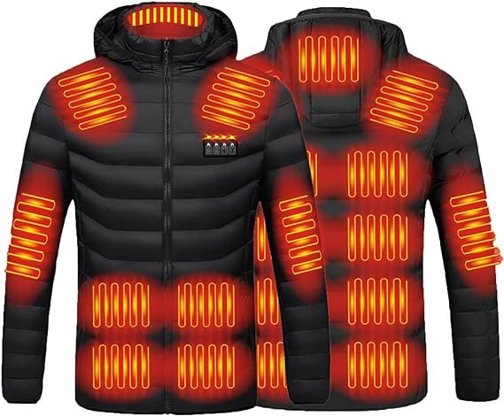 Heated Jacket for Men and Women , Heated Coat Hooded Heating Warm Jackets Windproof USB Charging ... | Amazon (US)