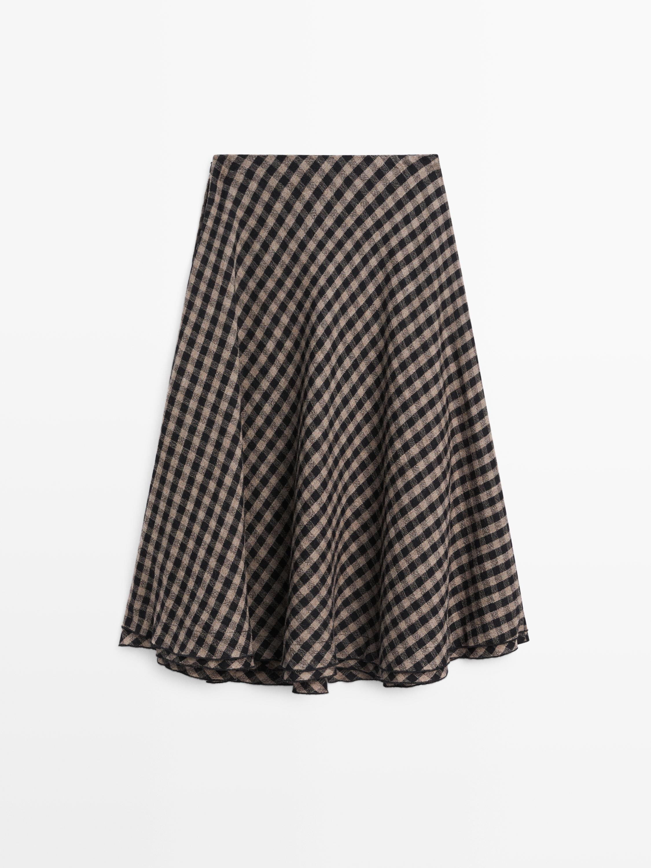 Flared with check detailing | Massimo Dutti US