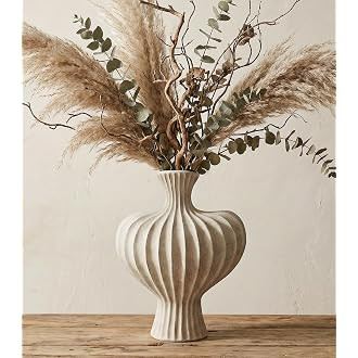 Ceramic Flower Vase Home Decor, 11 in Farmhouse Table Vases Rustic Vintage Living Room Kitchen Be... | Amazon (US)