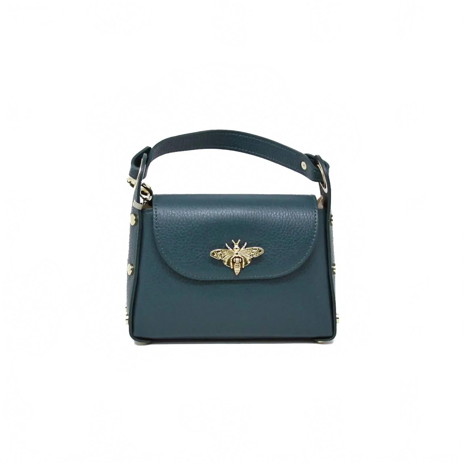 German Fuentes Leather Bee Bag In Dark Green | Shop Simon