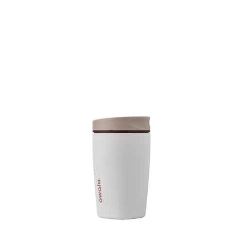 Owala SmoothSip Slider Insulated Stainless Steel Coffee Tumbler, Reusable Iced Coffee Cup, Hot Coffee Travel Mug, BPA Free 12 oz, Vanilla Bean | Amazon (US)