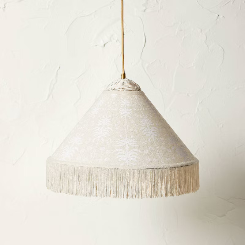 Fringe Shaded Pendant (Includes LED Light Bulb) Cream - Opalhouse™ designed with Jungalow&#... | Target
