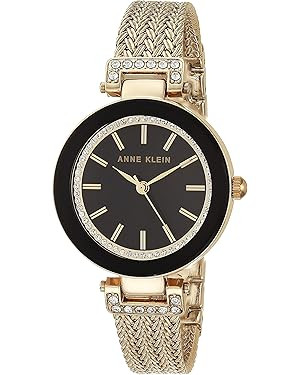 Anne Klein Women's Premium Crystal Accented Mesh Bracelet Watch | Amazon (US)