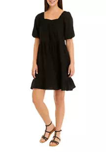 Women's Elbow Sleeve Square Neck Tiered Dress | Belk