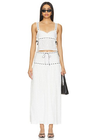 MAJORELLE Carmen Maxi Skirt in White from Revolve.com | Revolve Clothing (Global)