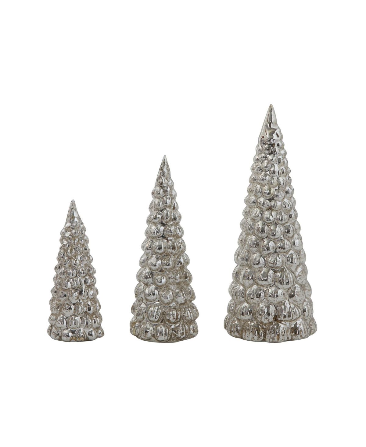 Creative Co-op Inc Embossed Mercury Glass Trees Set of 3 Sizes | Macys (US)