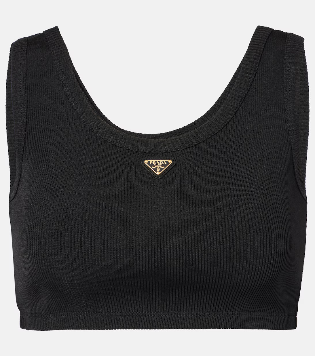 Logo ribbed-knit jersey crop top | Mytheresa (INTL)