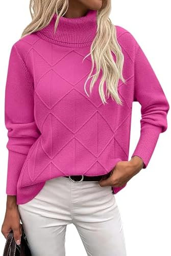 Zeagoo Women's Turtleneck Sweater Fall Winter 2025 Long Sleeve Chunky Knitted Trendy Pullover Top... | Amazon (US)