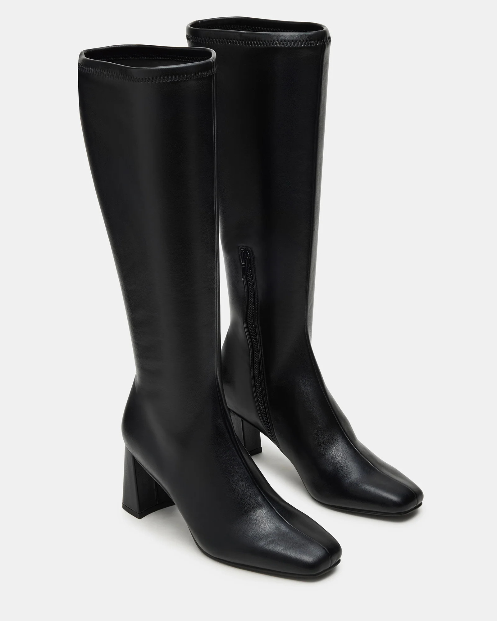 HOLLY Black Wide Calf Women's Knee-High Square-Toe Boot | Steve Madden (US)