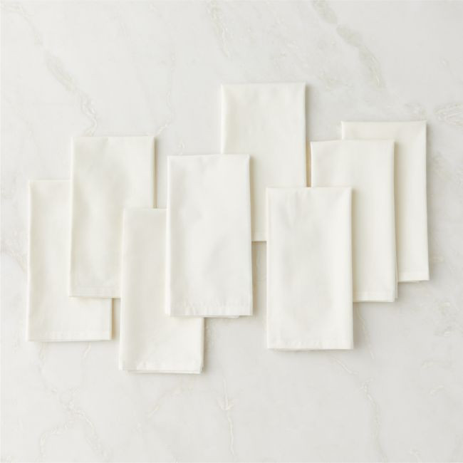 Poplin Off-White Cloth Napkins Set of 8 | CB2