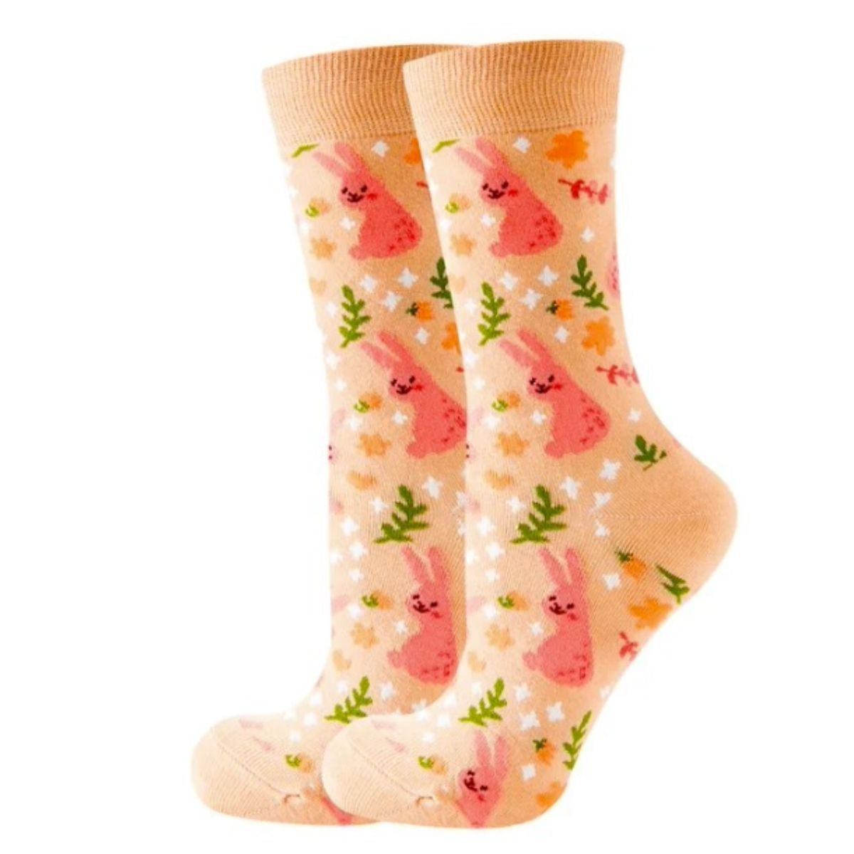 Pink Bunny Rabbit Pattern Socks (Women's Sizes, Adult Medium) from the Sock Panda | Target