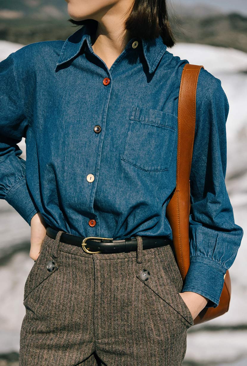 Vincent Blouse - Denim Blue | Petite Studio NYC