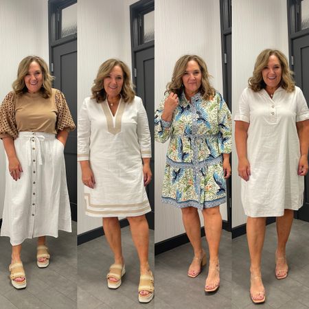 Dillards dress tryon. 

Wearing a 14 in the print dress. 
Size L in the top. 
Size XL in the skirt. 
Size 14 in the white dresses 

Vacation outfits, spring outfit, Easter outfit, white dress 

#LTKSeasonal #LTKstyletip #LTKcurves