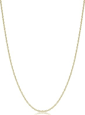 Kooljewelry Yellow Gold Over Silver 1.2mm Round Cable Chain Necklace (16, 18, 20, 22, 24 or 30 in... | Amazon (US)