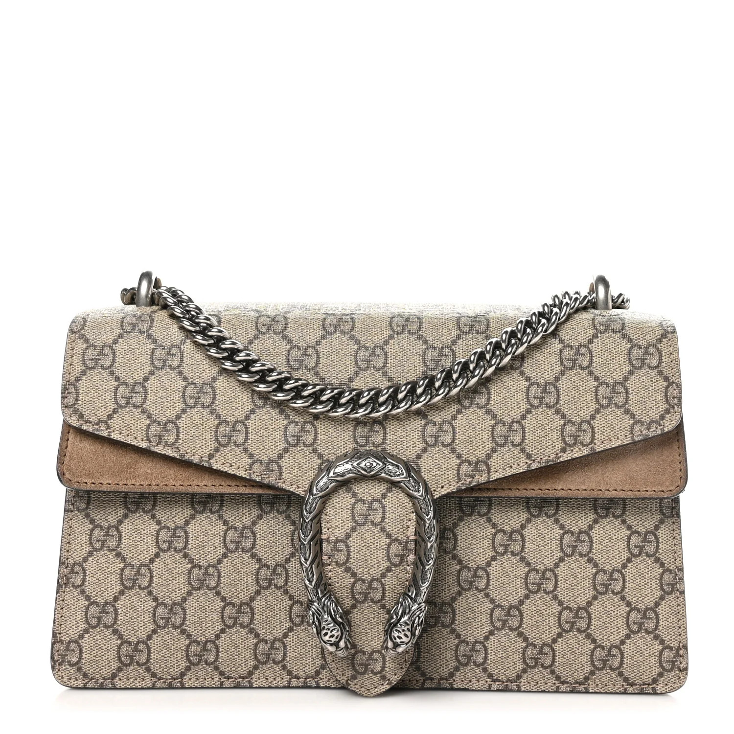Gucci: All/Bags/Shoulder Bags/GUCCI GG Supreme Monogram Small Dionysus Shoulder Bag Taupe | FASHIONPHILE (US)