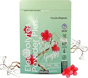 PowderVitamin Electrolytes Powder Plus (100 Servings) Green Tea Ginseng Electrolyte Powder Keto, ... | Amazon (US)