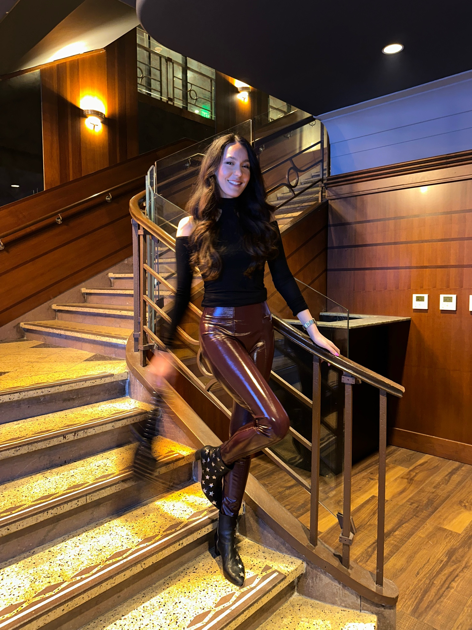 Valentine’s OOTN

Michael Lauren top
Spanx patent leather leggings 
Ettika earrings 
Kendra Scott ⌚️ band 

#LTKSeasonal #LTKStyleTip