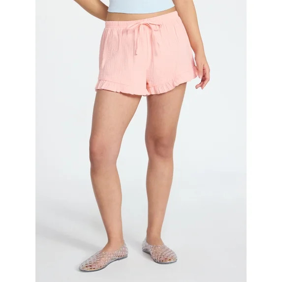 No Boundaries Ruffle Hem Shortie, Women's | Walmart (US)
