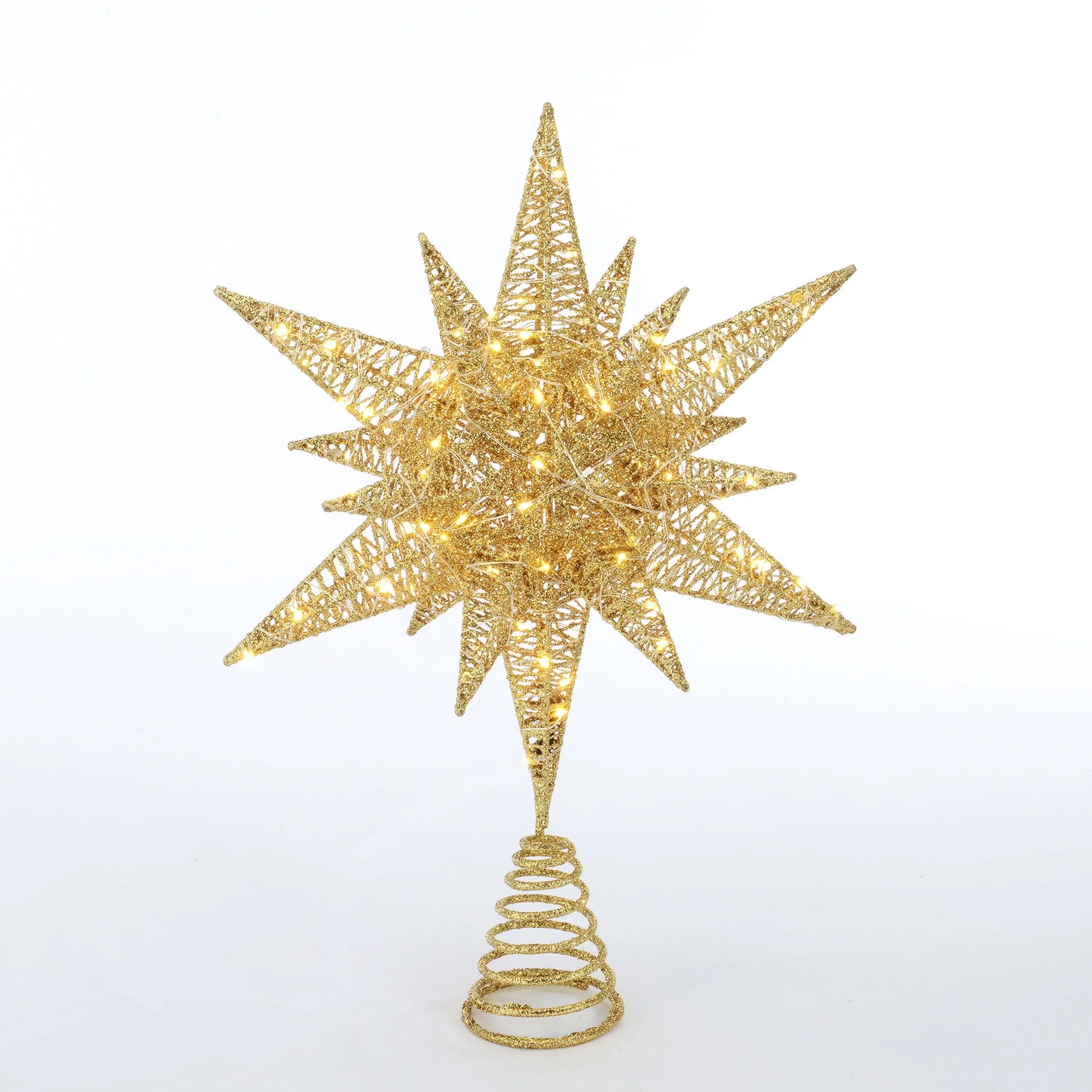 15.5" LED Christmas Tree Topper, Champagne Gold Star, Holiday Time | Walmart (US)