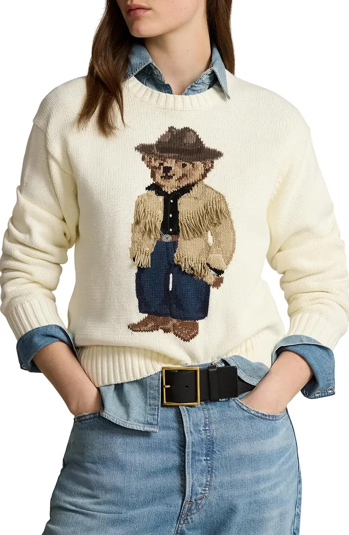 Polo Ralph Lauren Fringe Polo Bear Sweater | Nordstrom | Nordstrom