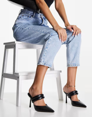 ASOS DESIGN Paxton padded heeled mules in black | ASOS | ASOS (Global)