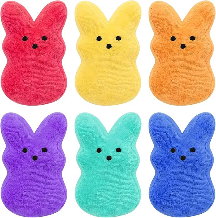 6 Pcs Easter Bunny Plush Toys,Easter Basket Stuffers Toys for Kids,Bunny Stuffed Animals, Easter ... | Amazon (US)
