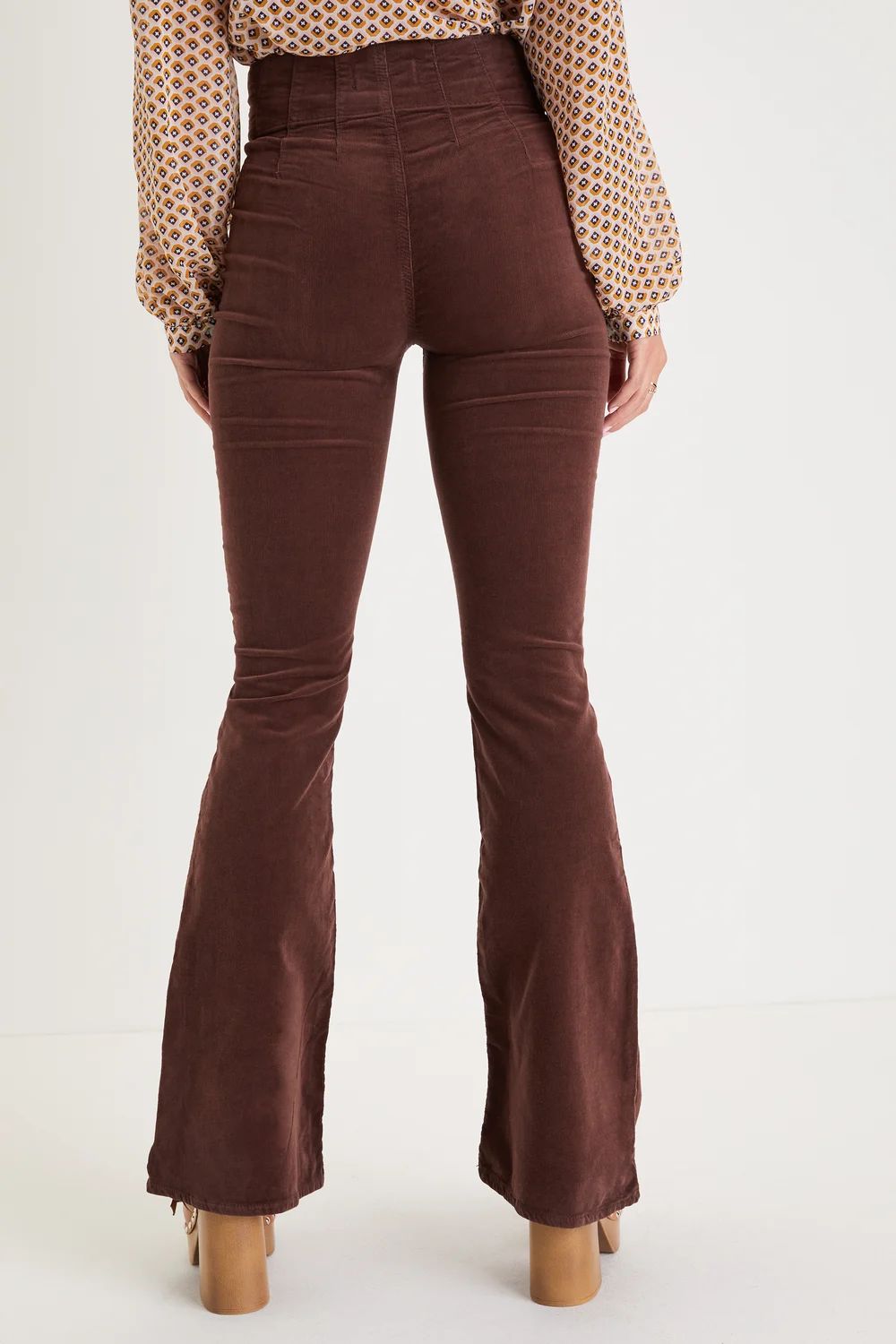 Jayde Dark Brown High Ride Flared Corduroy Pants | Lulus (US)