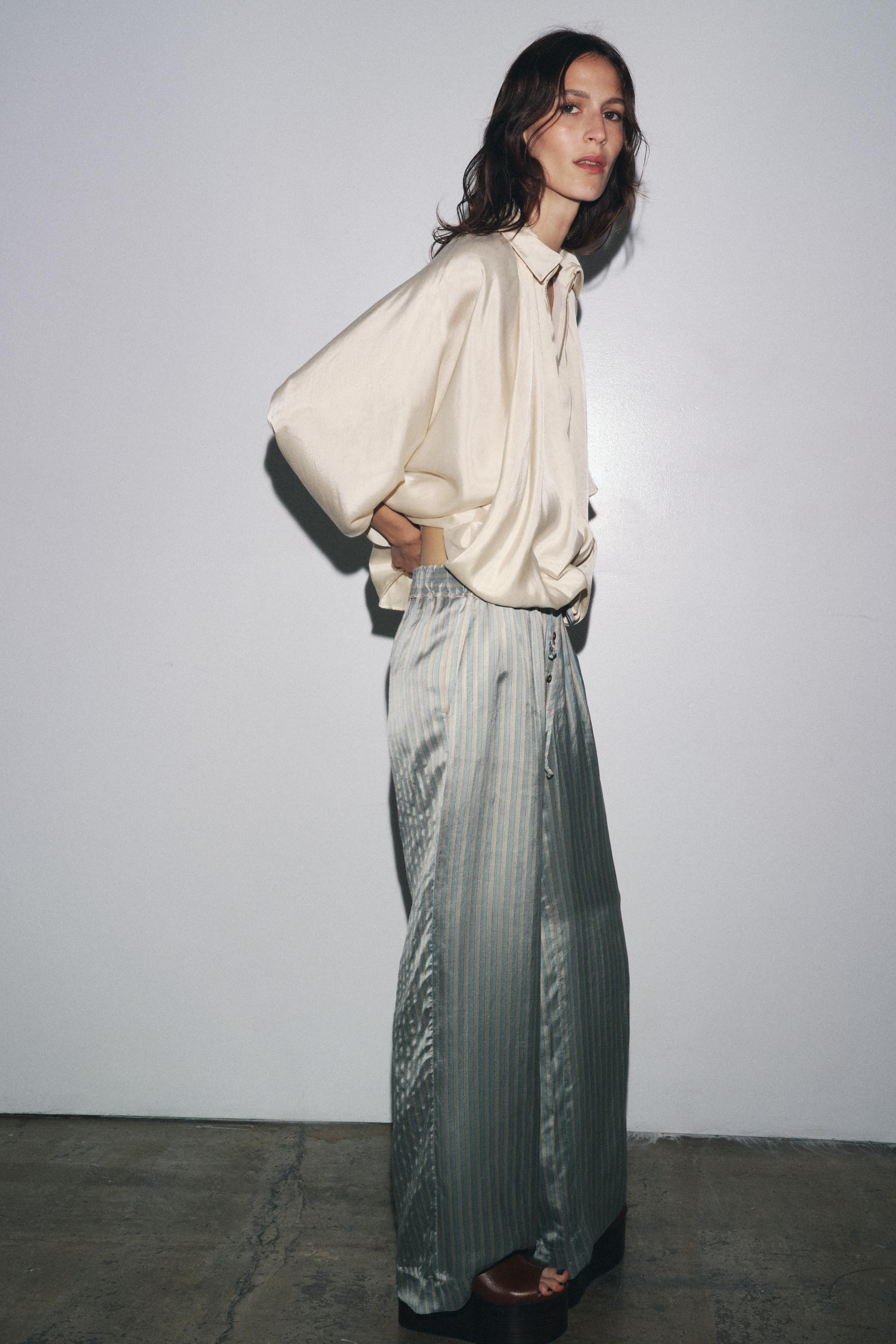 ZW COLLECTION STRIPED PAJAMA PANTS | Zara US