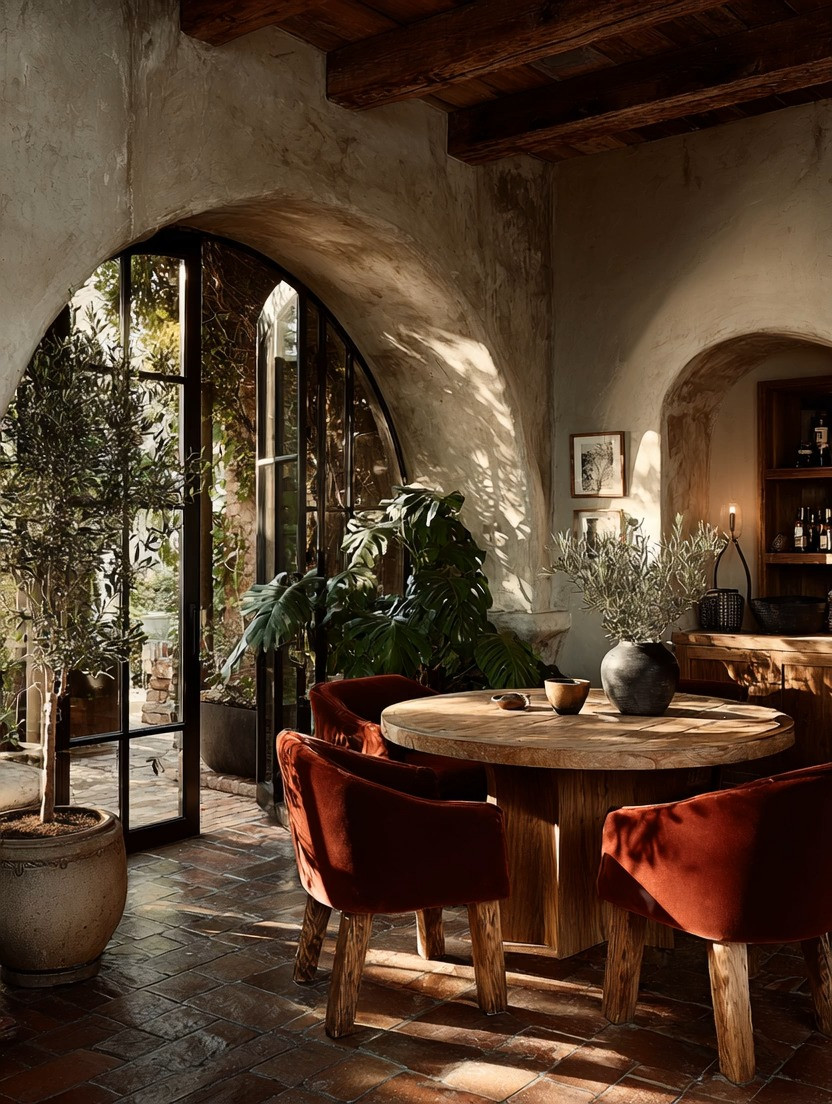 Bring the warmth of an Italian dining room into your home with just three timeless elements.

Italian homes have always understood that the dining table is more than furniture. It's where stories are shared, celebrations begin, and everyday meals become lasting memories.

Start with a beautifully grounded natural wood table. Wood brings warmth, authenticity, and a connection to nature that never goes out of style.

Then add burgundy velvet dining chairs. Burgundy introduces richness without overpowering the room, while velvet adds softness, comfort, and timeless elegance. It's a color that feels inviting in every season and makes people want to linger just a little longer around the table.

Complete the space with an olive tree. For centuries, olive trees have symbolized peace, abundance, and hospitality throughout the Mediterranean. Whether you choose a real tree or a beautiful artificial one, it brings life, movement, and natural harmony to the room.

We've curated multiple natural wood dining tables, burgundy velvet dining chairs, and olive trees so you can recreate this timeless Italian-inspired look in your own home.

Because the most beautiful dining rooms aren't designed around trends. They're designed around gathering.

#DiningRoomDecor #DiningTable #VelvetChairs #HomeDecor 

 #LTKHome