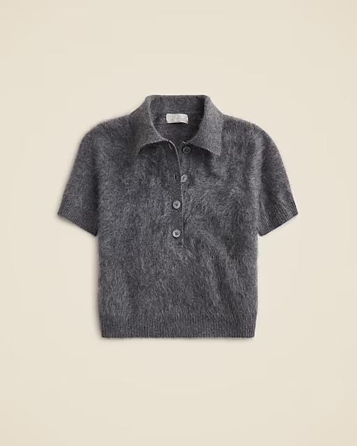 Brushed cashmere short-sleeve sweater-polo | J. Crew US