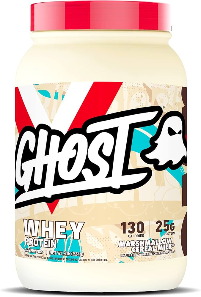 GHOST Whey Protein Powder, Marshmallow Cereal Milk - 2LB Tub, 25G of Protein - Flavored Isolate, ... | Amazon (US)