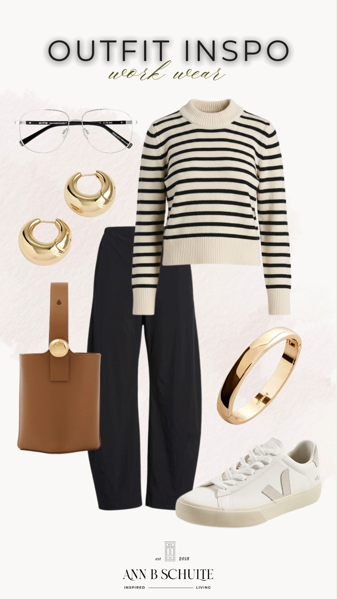 Black and cream, but make it boardroom cute. Stripe sweater, wide-leg ease, and those finishing touches keep this workwear look polished with a wink. ✨🖤🤍
#WorkwearStyle #OfficeOutfit #StripeSweater #WideLegPants #BlackAndCream #WorkwearInspo #OOTD #LTKFashion #ChicStyle #EverydayStyle 

 #LTKootd
