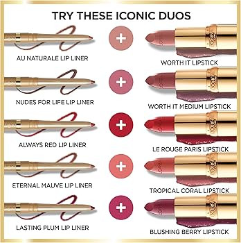 L'Oreal Paris Colour Riche Lip Liner Pencil, Creamy Lip Liner with Omega 3 and Vitamin E, 773 Tru... | Amazon (US)