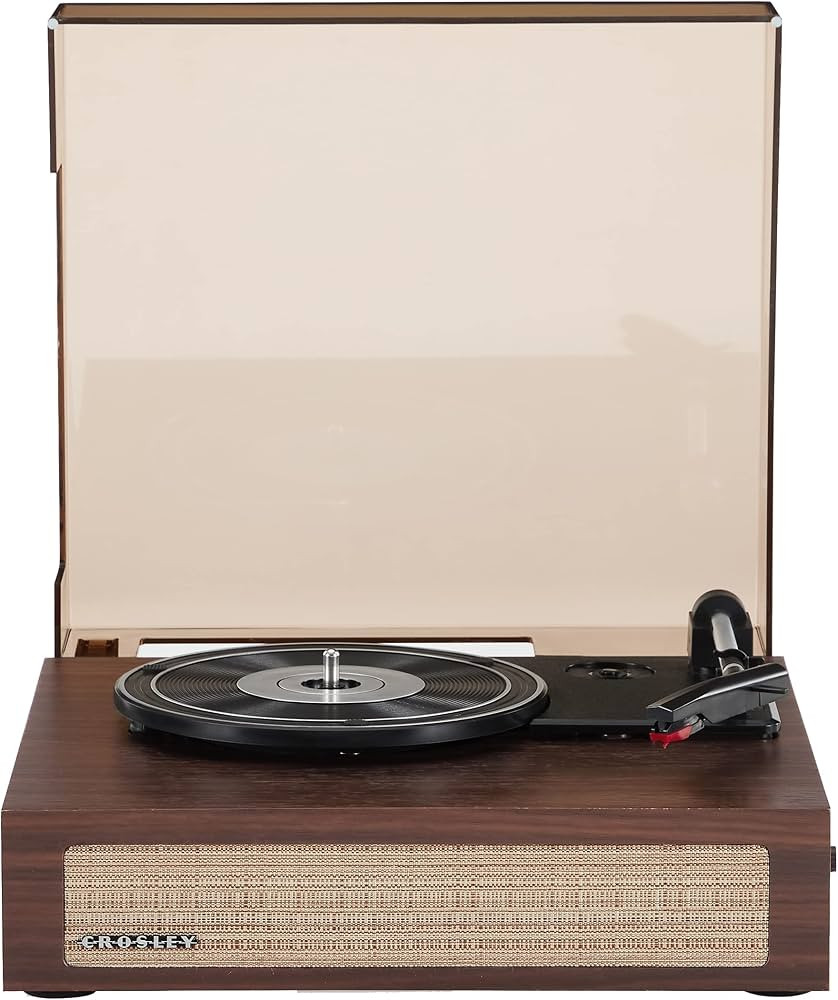 Crosley CR6042A-WA Scout 3-Speed Bluetooth Turntable with Built-in Speakers, Walnut | Amazon (US)