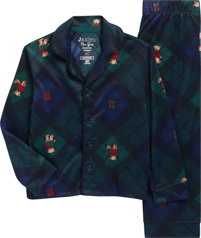 JACLYN Kids' Matching Family Bear Plaid Two-Piece Pajamas | Nordstromrack | Nordstrom Rack