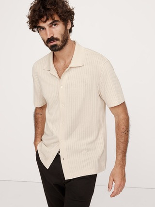 Ribbed Modal-Cotton Resort Shirt | Banana Republic (US)