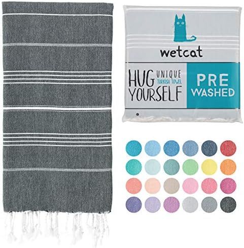 WETCAT Turkish Bath Towel (38 x 71) - Prewashed for Soft Feel, 100% Cotton - Quick Dry Beach Towe... | Amazon (US)