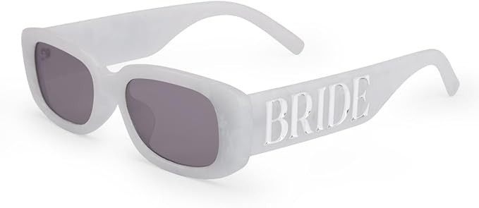xo, Fetti Bride Sunglasses - White + Silver Marble | Bachelorette Party Sunnies, Engagement Decor... | Amazon (US)