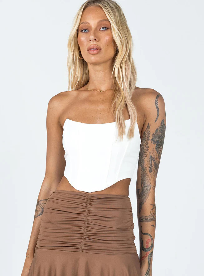 Maiya Strapless Top White | Princess Polly US