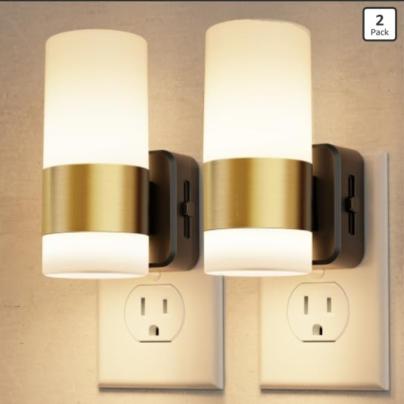 L LOHAS LED Dimmable Night Light 2 Pack, Dusk to Dawn Sensor, Support 0-100 Lumen Brightness Ajdu... | Amazon (US)