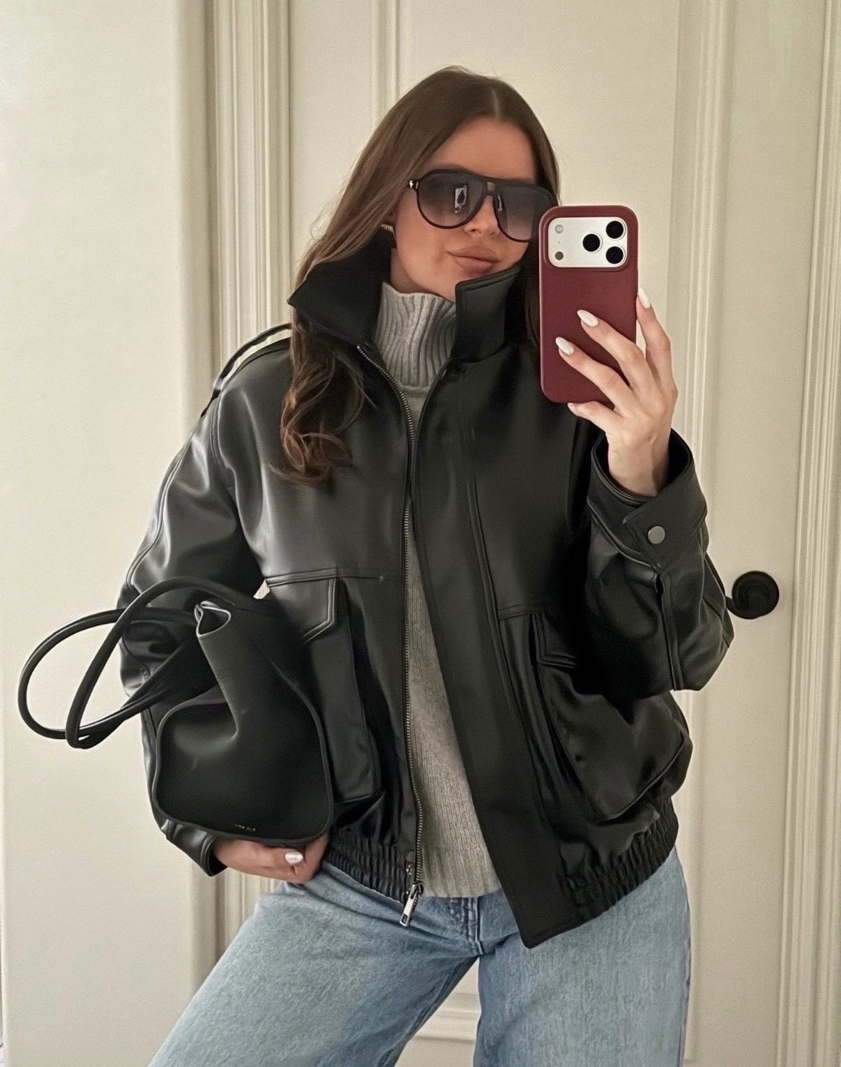 YSL vibes on a budget.
This ZARA jacket is on sale now (40% OFF!) and is such a statement making fall piece. Comes with a detachable fur collar. 
#zara #jacket #leather #bomber #pockets #ysl 

#LTKFindsUnder100 #LTKFindsUnder50 #LTKSeasonal
