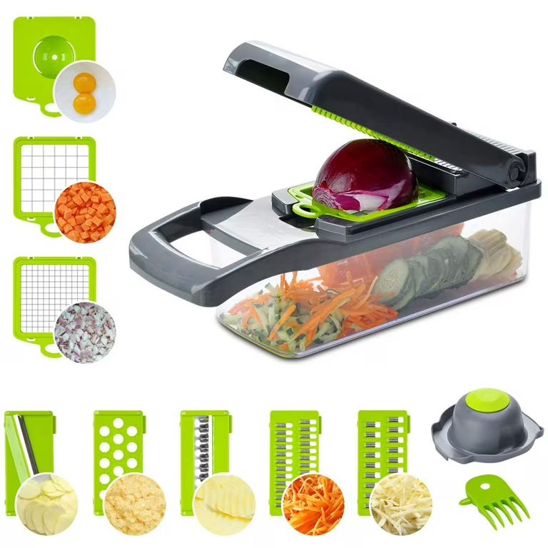 Vegetable Slicer Lychee 12 in 1 Food Chopper with Container Finger Protection for Veggie Fruit Sa... | Walmart (US)