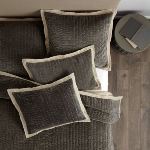 Lucca Velvet Stitched Quilted Bedding | Ballard Designs, Inc.