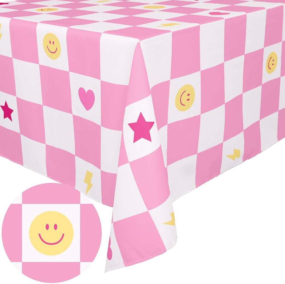 xo, Fetti Preppy Checker Washable Tablecloth - 9ft. | Birthday Party Decorations, Smiley Bachelor... | Amazon (US)