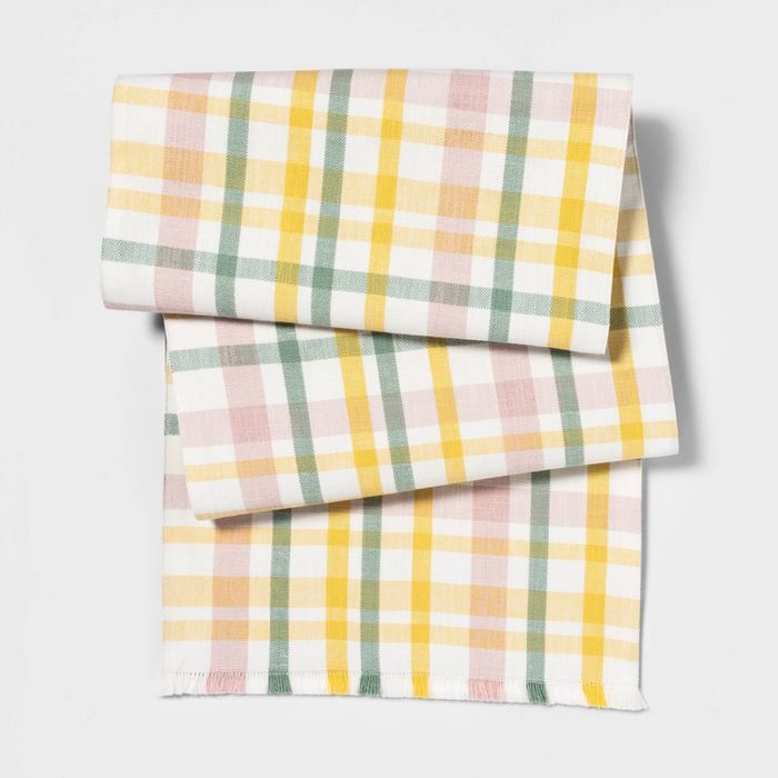 72" x 14" Cotton Plaid Table Runner - Threshold™ | Target