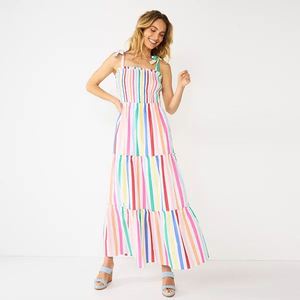 Women's DRAPER JAMES RSVP™ Tiered Maxi Dress with Bow Straps | Kohl's