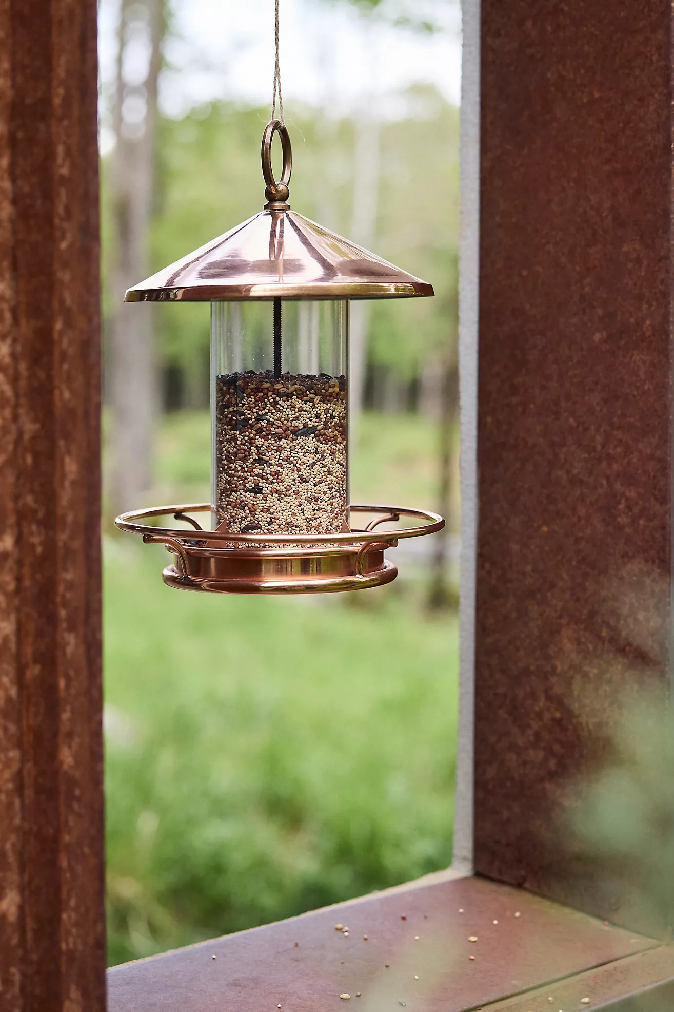 Short Solid Copper Bird Feeder | Terrain