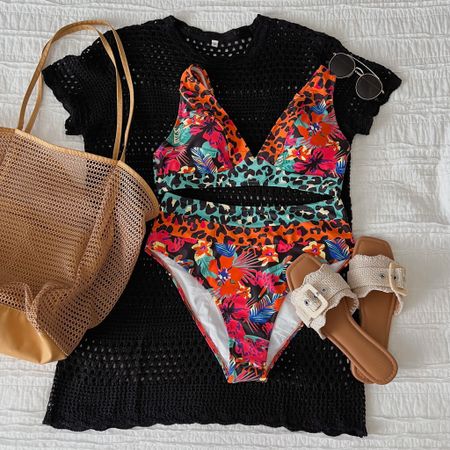 Amazon outfit - amazon beach outfit / amazon pool outfit / vacation outfit / swimsuit / coverup / spring break / beach bag 

#LTKstyletip #LTKfindsunder50 #LTKSeasonal